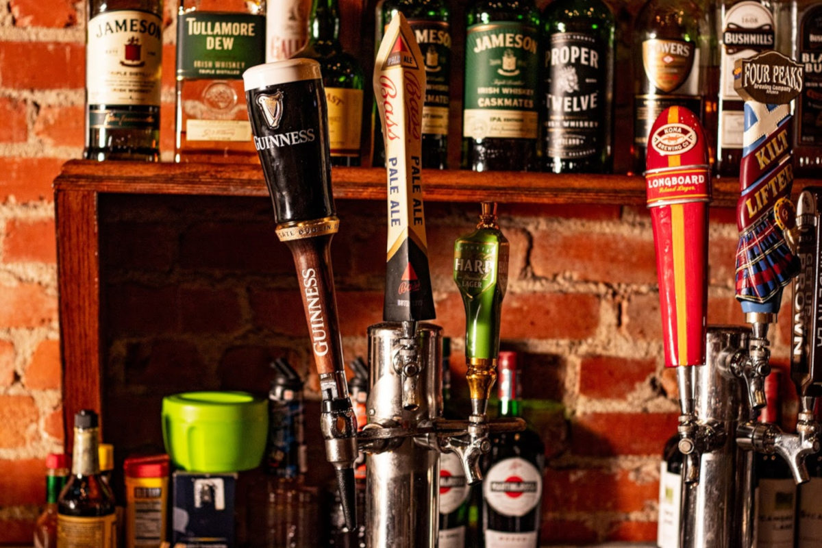 Interior, beer dispensers, closeup